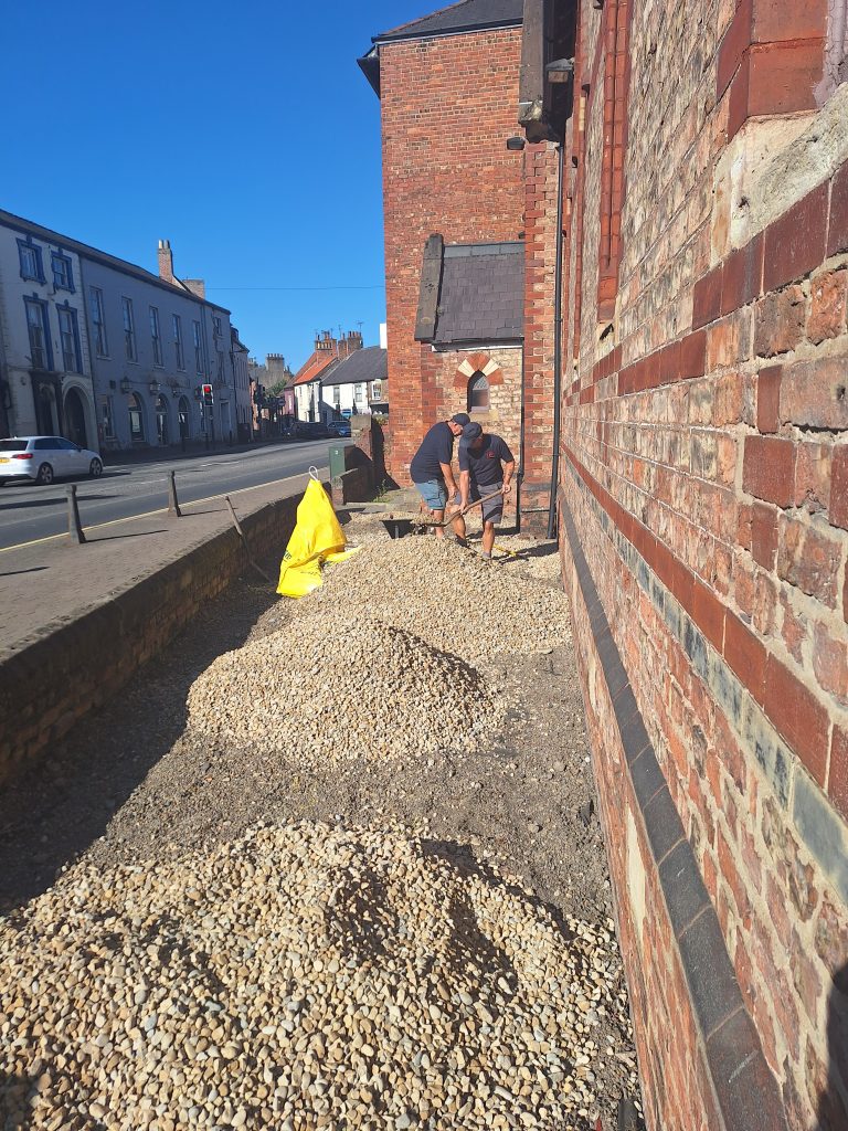 Laying out the new front garden